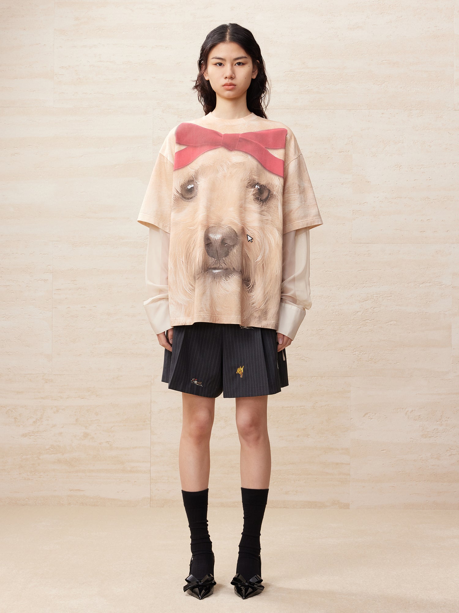 Puppy printed two-piece t-shirt