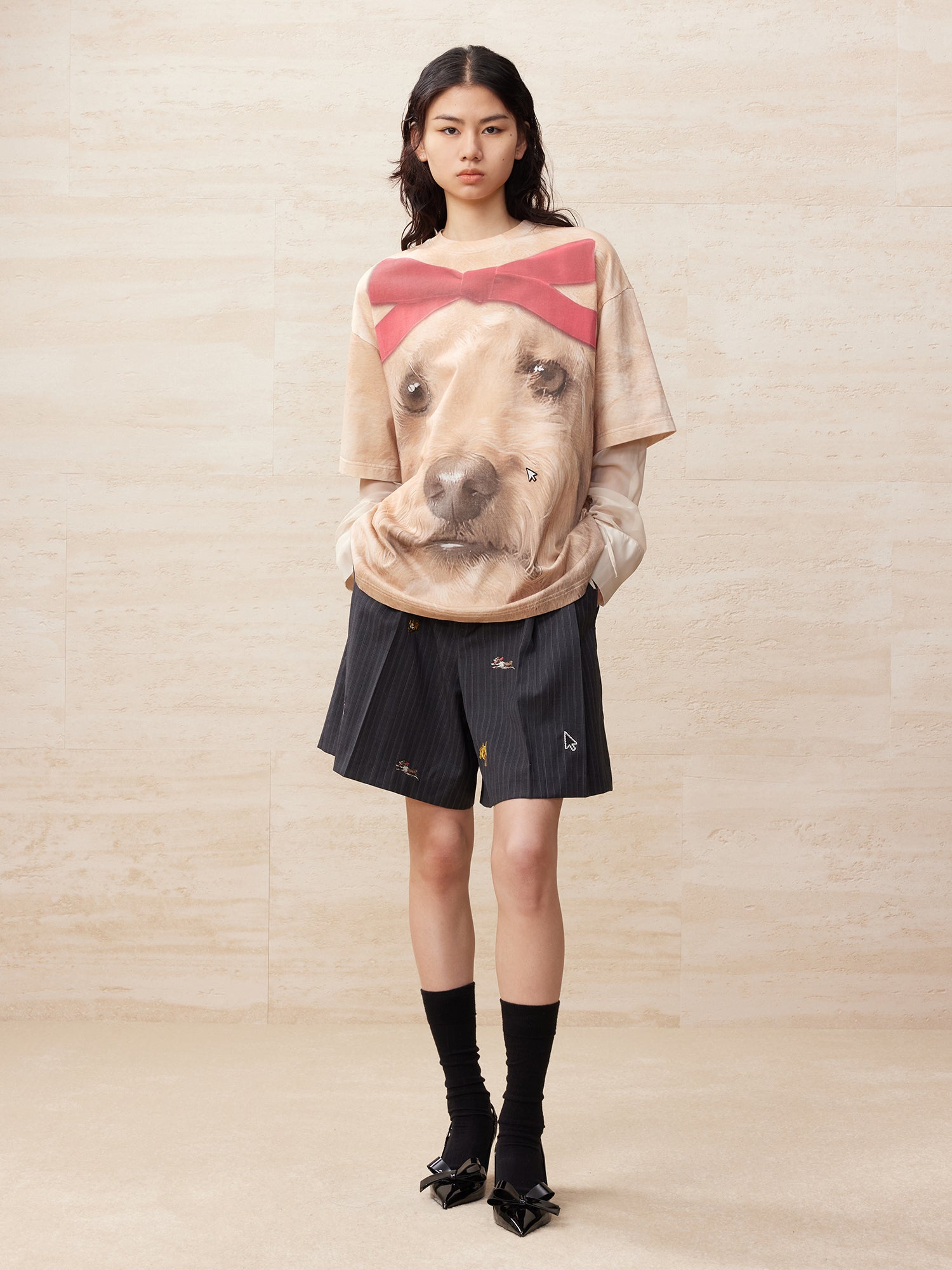 Puppy printed two-piece t-shirt