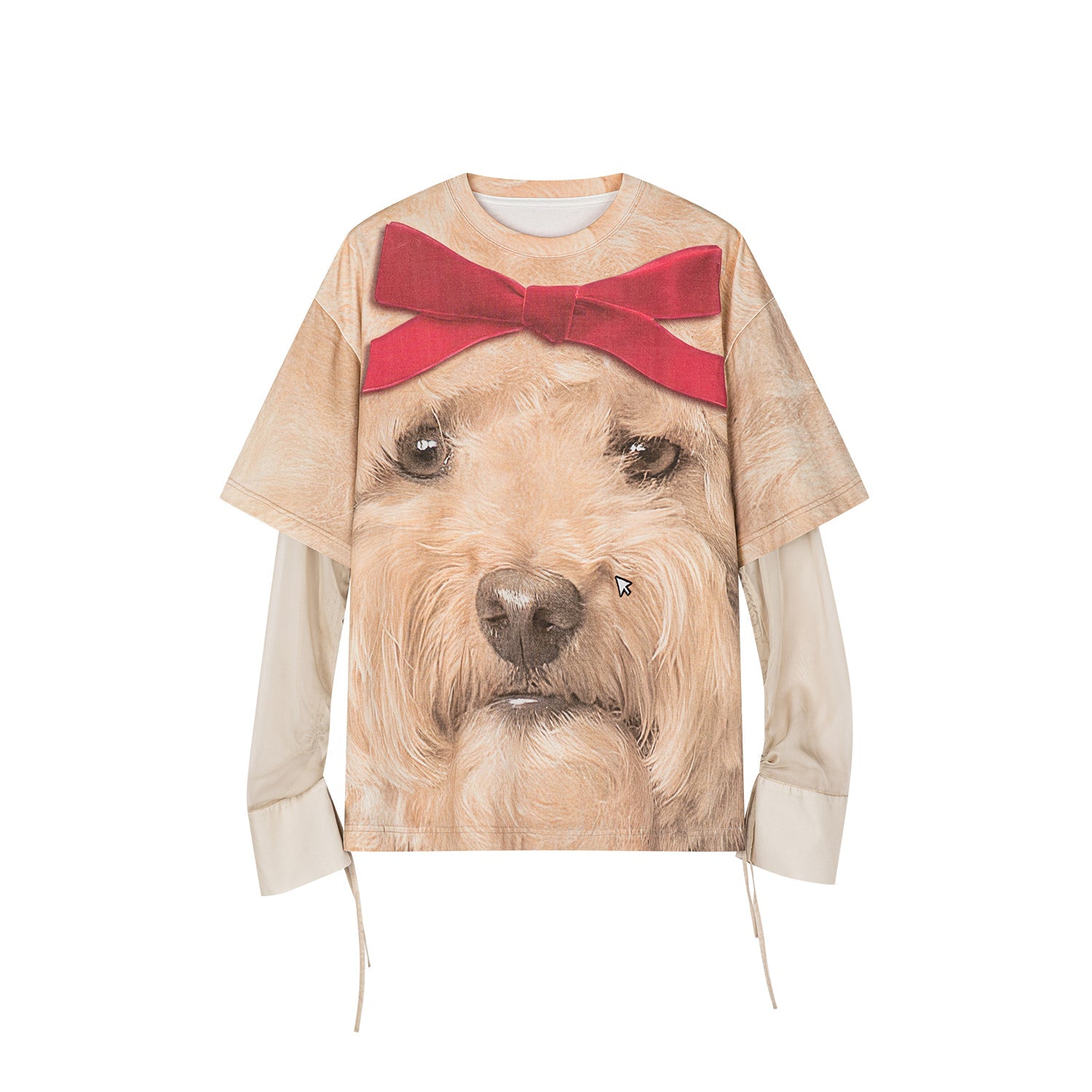 子犬プリントのツーピースTシャツ