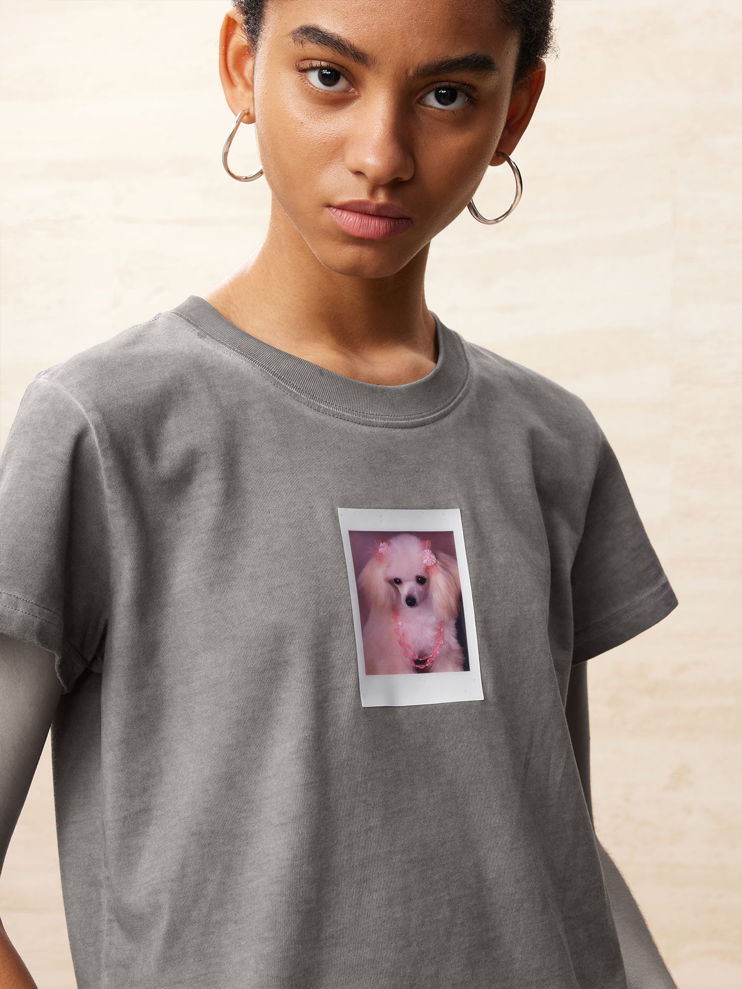 Puppy polaroid printed t-shirt