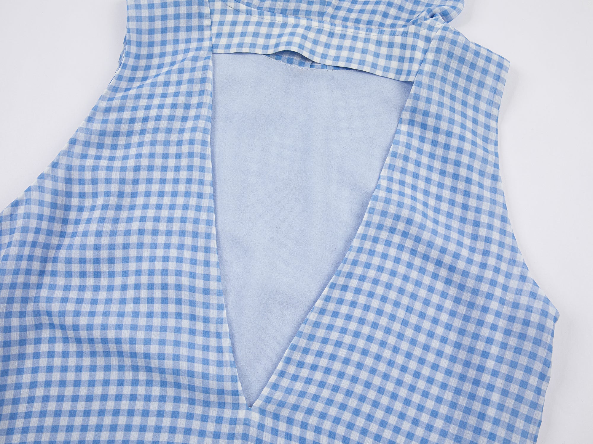 Vichy plaid hooded maxi dress